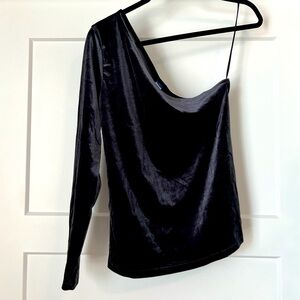 One sleeve velvet top